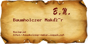 Baumholczer Makár névjegykártya